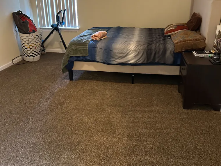 Bedroom floor before cleaning